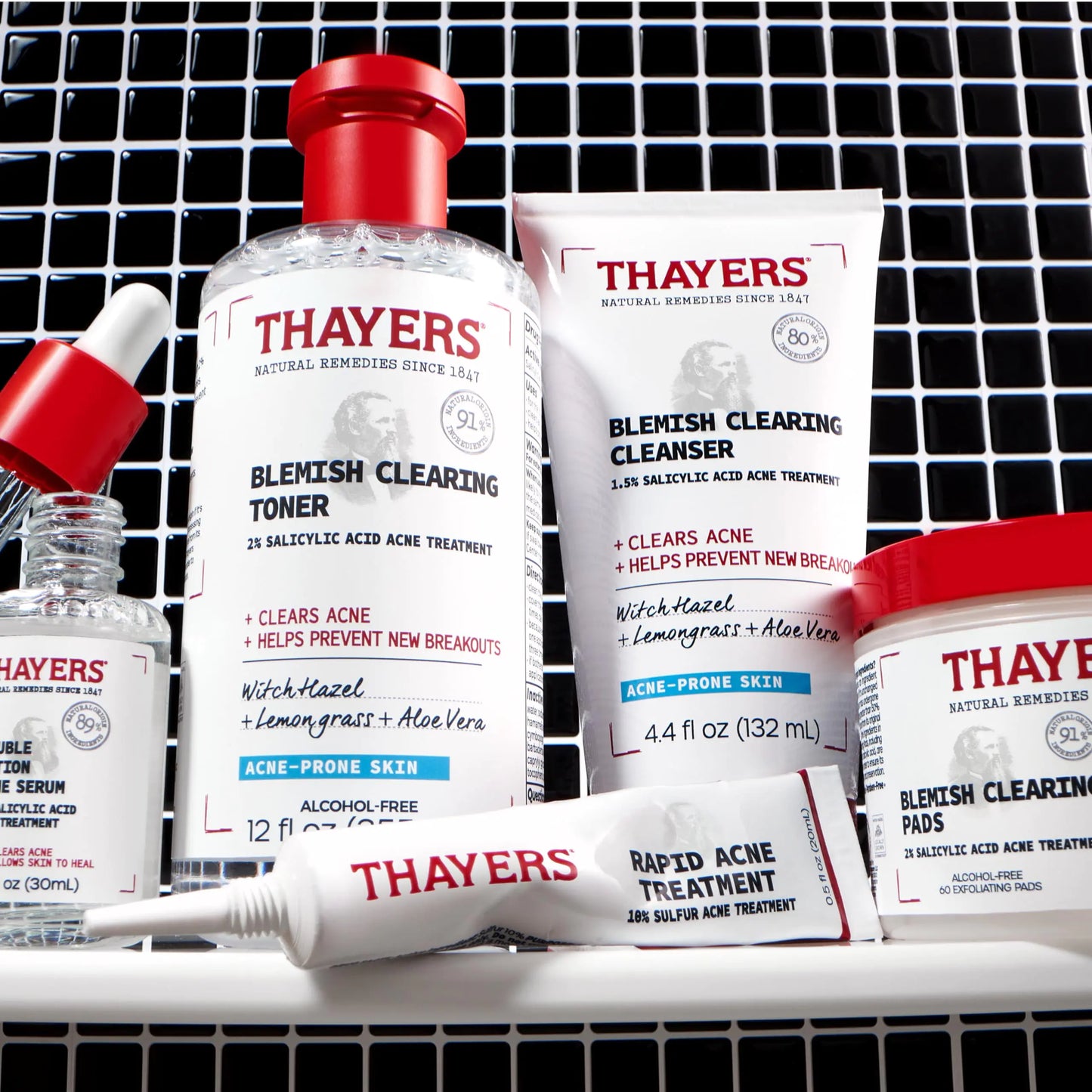 Thayers Blemish Clearing Acne Pads, Salicylic Acid Acne Treatment for Face, Pore Reducing, Exfoliating, and Soothing Skincare, Witch Hazel Toner Pads, 60 Ct 60 Count (Pack of 1)