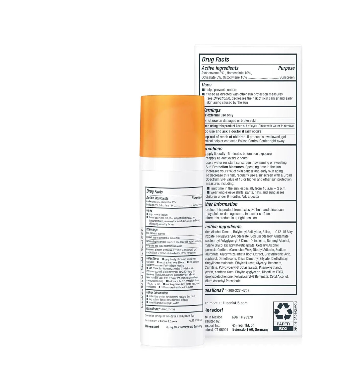 Eucerin Sun Age Defense SPF 50 Face Sunscreen Lotion, Hypoallergenic, Fragrance Free Sunscreen SPF 50 with Hyaluronic Acid, 2.5 Fl Oz Bottle