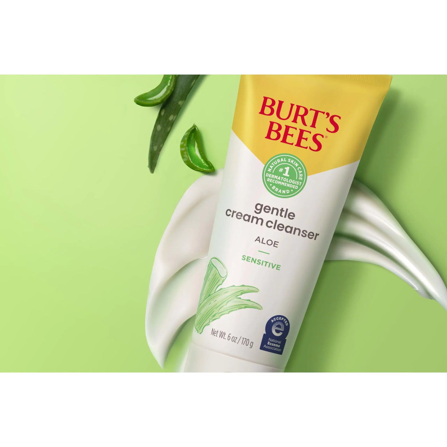 Burt’s Bees Sensitive Skin Bundle, Gentle Cream Facial Cleanser with Aloe and Moisturizing Face Cream with Aloe and Rice Milk, Natural Origin Skincare, 6 oz./3 oz. Cream Cleanser + Moisturizing Cream Bundle