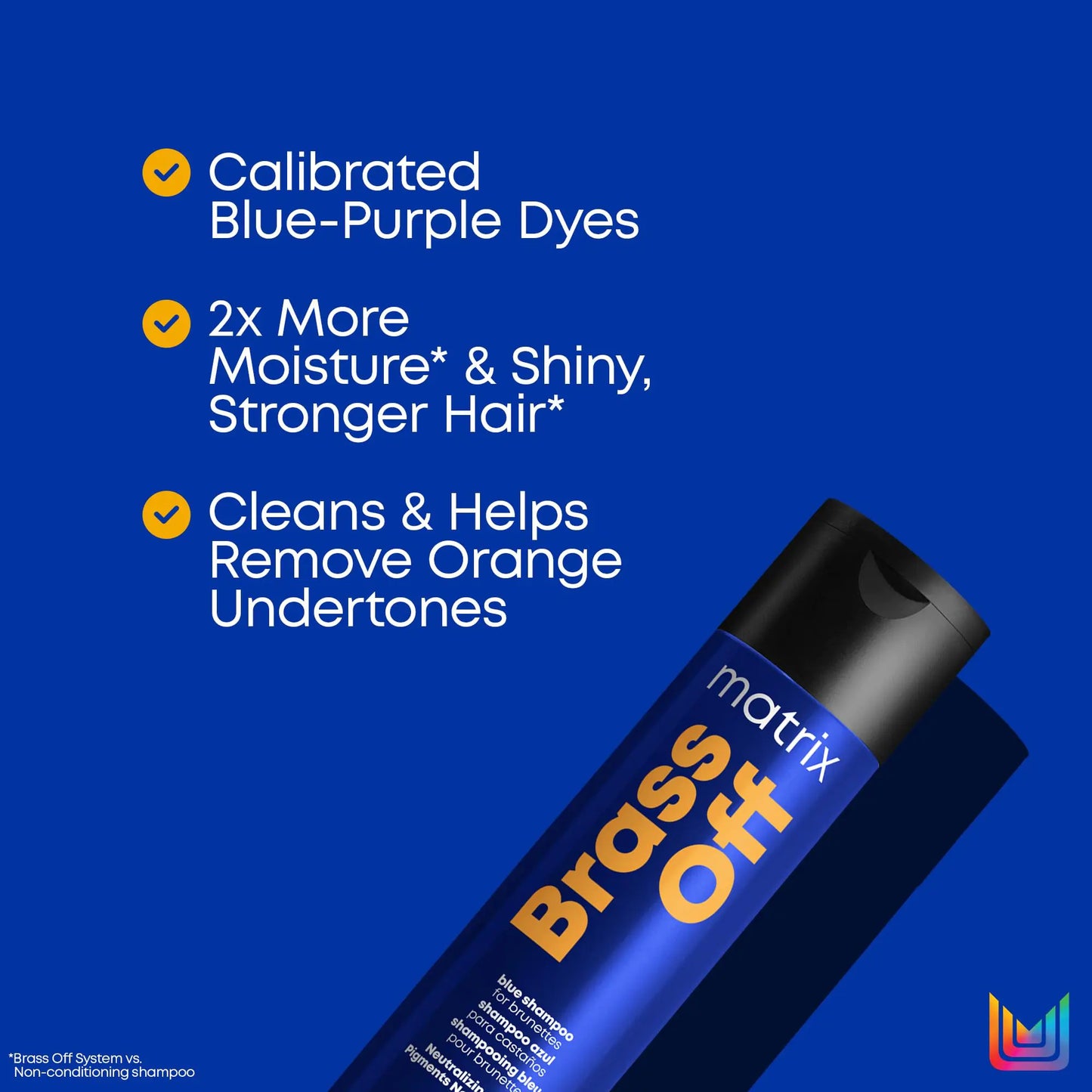 Matrix Brass Off Blue Shampoo | Refreshes & Neutralizes Brassy Tones | Color Depositing Shampoo | For Brassy Hair | For Color Treated Hair | Salon Shampoo | Packaging May Vary 33.8 Fl Oz (Pack of 1)