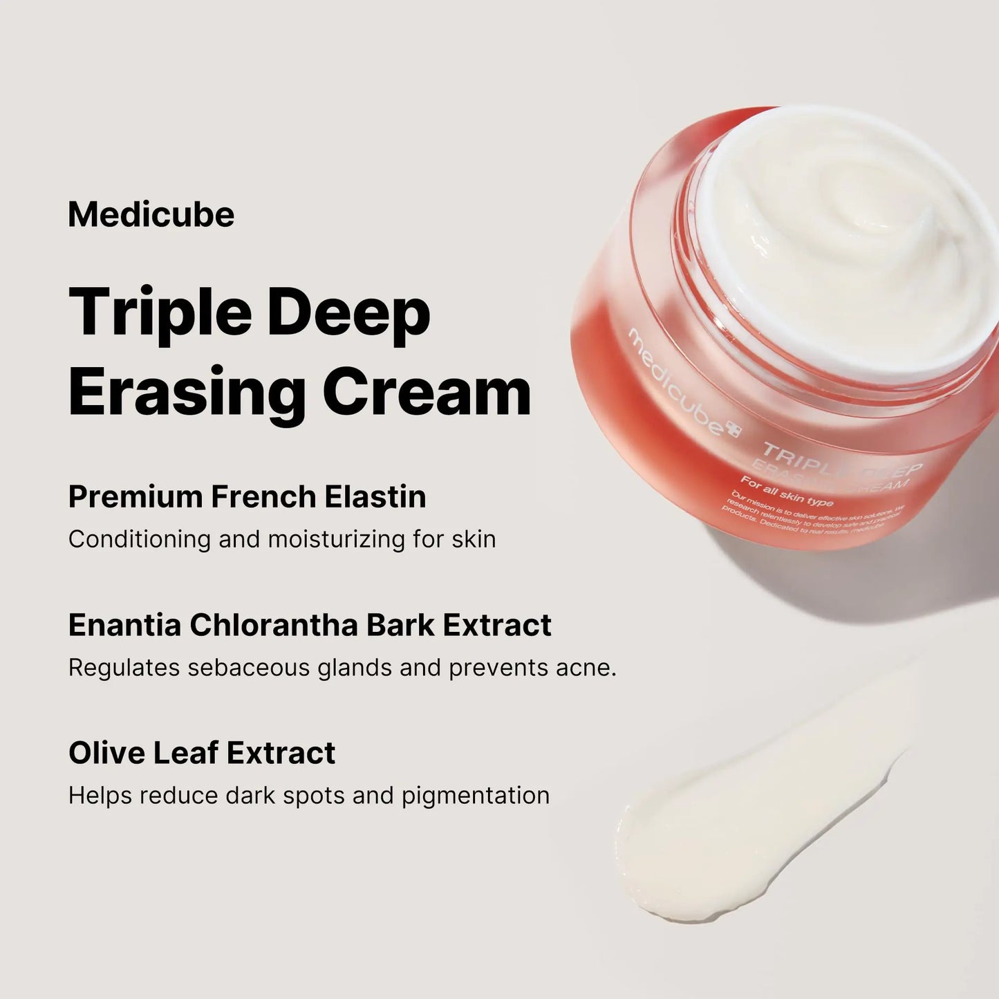 Medicube Triple Collagen Cream - Hydrating & Firming Moisturizer with Hyaluronic Acid, Premium Elastin, Shea Butter - Wrinkle Care & Boosts Elasticity - Korean Skincare, 1.69 oz