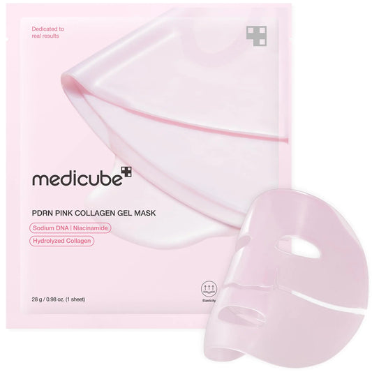 Medicube PDRN Pink Collagen Jelly Gel Mask, Overnight Face Mask for Glass Glow Skin, Korean Facial Mask, Pore Care, Firming, Moisturizing and Evens Skin Tone, Korean Skincare, 28g, 1 Sheet