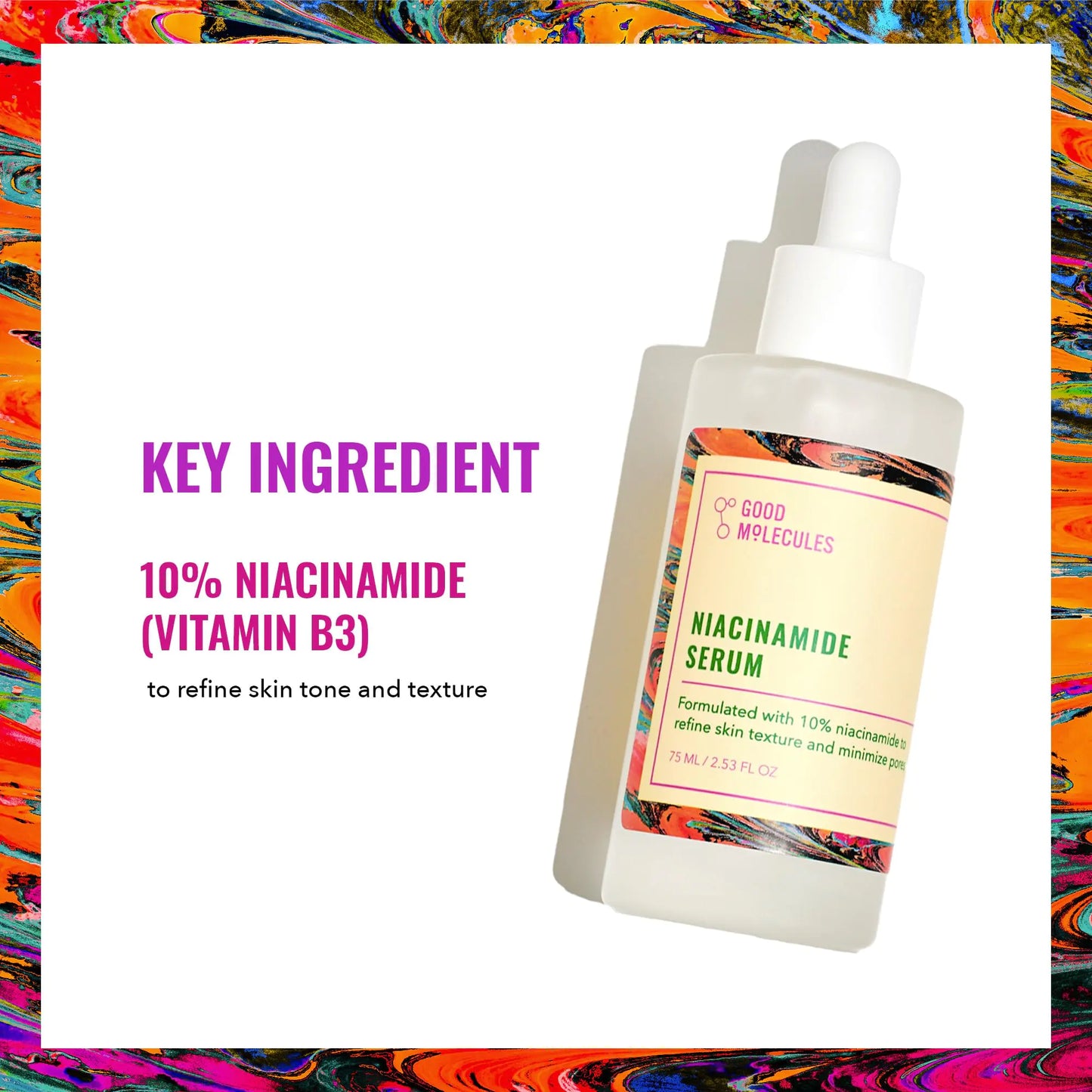 Good Molecules Niacinamide Serum - 10% Niacinamide B3 Facial Serum for Blemishes, Enlarged Pores, Balancing and Hydrating - Skincare for Face 2.53 Fl Oz (Pack of 1)