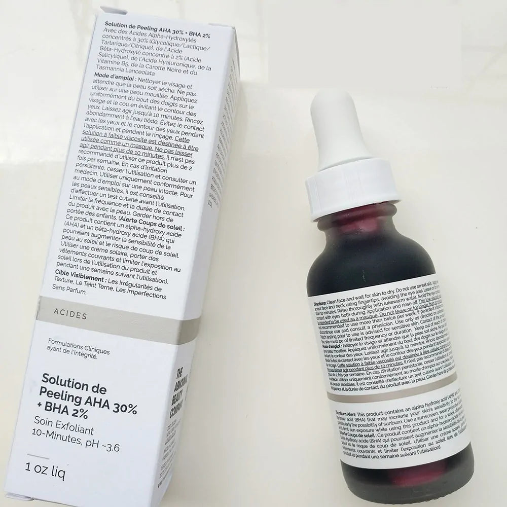 30ml AHA 30% + BHA 2% Face Peeling Solution: Skin Care Serum